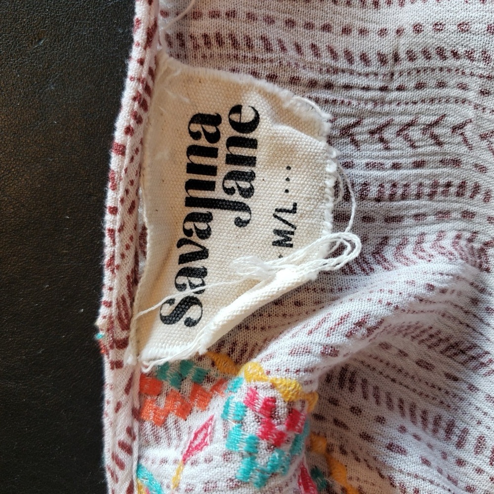 SAVANNA JANE Embroidered  Multicolor Bohemian Women Top - Picture 3 of 4